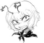  antennae bust face monochrome short_hair simple_background solo space_jin spacezin touhou white_background wriggle_nightbug 