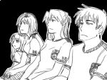  2010_fifa_world_cup 3girls arcueid_brunestud fate/stay_night fate_(series) gaijin_4koma germany illyasviel_von_einzbern long_hair lowres monochrome multiple_girls neon_genesis_evangelion rance rance_(series) sengoku_rance short_hair soccer soccer_uniform soryu_asuka_langley souryuu_asuka_langley tsukihime world_cup 