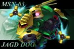  char's_counterattack character_name chibi from_behind gundam jagd_doga_gyunei_custom letterboxed looking_back mecha no_humans solo text unizo_(kukk) zoom_layer 