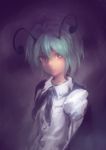  antennae blue_eyes cape green_hair looking_at_viewer matsuda_(matsukichi) rough shirt short_hair smile solo touhou white_shirt wriggle_nightbug 