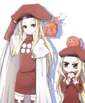  2girls amano_(els573) copyright_request flat_chest hat long_hair looking_at_viewer multiple_girls simple_background smile white_background 
