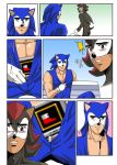  2boys blush comic defiaz_(infinity) multiple_boys parody shadow_the_hedgehog sonic sonic_the_hedgehog yaranaika 