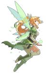  blonde_hair boots elf fairy_wings green_eyes leafa long_hair pointy_ears ponytail solo sword_art_online thigh-highs thighhighs vetina wings 