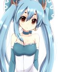  amano_(els573) blue_hair breasts earrings jewelry long_hair looking_at_viewer original simple_background solo twintails very_long_hair white_background 