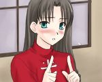 boribeya fate/stay_night fate_(series) hair_down lowres tohsaka_rin toosaka_rin