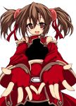  breastplate brown_eyes brown_hair fingerless_gloves gloves pov ribbon short_hair short_twintails silica solo sword_art_online twintails worldless_heart 