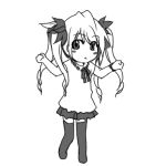 :&lt; animated animated_gif artist_request blush_stickers character_request chibi hair_ribbon long_hair lowres monochrome pani_poni_dash! parody quad_tails ribbon skirt solo thigh-highs thighhighs zettai_ryouiki 