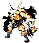  abs beard blonde_hair bracelet cape dragon&#039;s_crown dragon's_crown dwarf_(dragon&#039;s_crown) dwarf_(dragon's_crown) facial_hair faulds hammer helmet jewelry muscle shirtless solo thomas_(iron_tom) weapon winged_helmet 