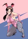 animal_ears blue_eyes blush breasts brown_hair bunny_ears bunny_tail elbow_gloves evangelion:_3.0_you_can_(not)_redo fake_animal_ears gloves long_hair looking_at_viewer makinami_mari_illustrious neon_genesis_evangelion pantyhose pink_gloves rabbit_ears rebuild_of_evangelion rozenweapon smile solo tail thigh-highs thighhighs 