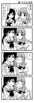  comic girls_und_panzer groping isuzu_hana long_hair monochrome multiple_girls nanashiro_gorou school_uniform serafuku takebe_saori translated translation_request 