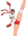  buruma gym_uniform kasugano_sakura kicking short_hair street_fighter toppa_(igarappa) 
