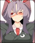  border breasts chiyoshi_(sevendw) close-up huge_breasts looking_away no_nose purple_hair red_eyes reisen_udongein_inaba solo touhou uneven_eyes 