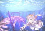  blonde_hair bridge flower mizuhashi_parsee outstretched_hand saraki short_hair solo swimming touhou underwater 