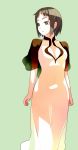  breasts brown_eyes brown_hair cleavage cleavage_cutout dress highres ico ico_(game) large_breasts long_dress see-through see-through_silhouette shihou shihou_(g-o-s) short_hair solo yorda 