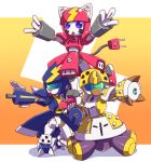  dainama magenta_cat medabots medarots pepper_cat pose robot totalizer yellow_turtle 
