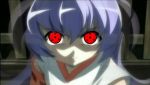  angry crossover eyes hanyuu higurashi_no_naku_koro_ni horns miko naruto purple_hair red_eyes sharingan 