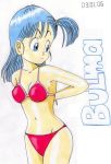  bikini bulma dragonball long_hair smile swimsuit tagme 