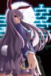  bunny_ears bunny_tail gun long_hair pilky pleated_skirt purple_hair rabbit_ears red_eyes reisen_udongein_inaba skirt solo tail touhou trigger_discipline weapon 