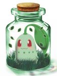  chikorita cork grass in_container jar no_humans pokemon pokemon_(creature) popo_xxx 