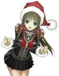  bell brown_hair christmas green_eyes hat long_hair nakaba_reimei santa_hat setsuko_ohara smile solo super_robot_wars 