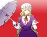  blonde_hair elbow_gloves gloves hat konton long_hair purple_eyes solo touhou umbrella violet_eyes white_gloves yakumo_yukari 