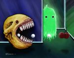  00s 2008 2others cherry chris_labrenz creepy deviantart deviantart_username fangs food fruit ghost namco no_humans open_mouth pac-man pac-man_(game) pacman realistic red_eyes sharp_teeth signature what 