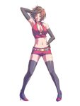  belt breasts brown_eyes brown_hair cleavage elbow_gloves gloves high_heels matsudo_aya meiko navel revision shoes short_hair shorts solo thigh-highs thighhighs vocaloid 