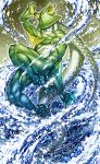  blue_eyes copyright_request fins green_skin helmet kagelow merman muscle ocean solo tentacle tentacle_hair tentacles webbed_feet webbed_hands 