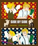  alphonse_heiderich balancing blonde_hair blue_eyes book character_name conqueror_of_shambala edward_elric fullmetal_alchemist male pencil polka_dot polka_dot_background yellow_eyes 