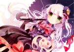  :o bangs blush doll elbow_gloves gloves long_hair mayu_(vocaloid) remimim umbrella vocaloid yellow_eyes 