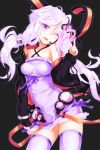  bare_shoulders coracola hair_ornament highres hooded_jacket jacket long_hair looking_at_viewer open_mouth purple_eyes purple_hair purple_legwear simple_background smile solo thigh-highs thighhighs twintails violet_eyes vocaloid wink yuzuki_yukari zettai_ryouiki 