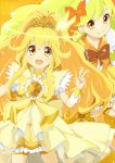  choker cure_peace hair_ornament highres kise_yayoi long_hair miracle_peace precure ribbon shorts_under_skirt smile smile_precure! v wara_(warapro) yellow_eyes 