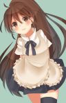  apron brown_eyes brown_hair long_hair ponytail solo taneshima_popura thigh-highs thighhighs waitress working!! yuino_(yuina0310) 