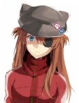  badge blue_eyes brown_hair bust evangelion:_3.0_you_can_(not)_redo eyepatch glastonbury1966 hat long_hair looking_at_viewer neon_genesis_evangelion rebuild_of_evangelion shikinami_asuka_langley sketch solo soryu_asuka_langley souryuu_asuka_langley track_jacket white_background 