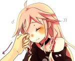  ahoge blush braid closed_eyes eyes_closed face hair_pull ia_(vocaloid) long_hair off_shoulder pink_hair skura01 tears twin_braids vocaloid 