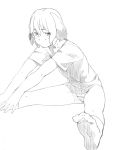  animal_ears copyright_request majima_yuki no_mouth panties short_hair simple_background solo stretch underwear white_background 
