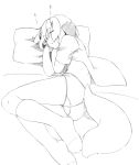  animal_ears closed_eyes copyright_request eyes_closed lying majima_yuki on_side panties pillow sidelocks simple_background sleeping solo tail traditional_media underwear white_background 