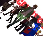  baccano! black_hair blonde_hair brown_eyes brown_hair chane_laforet christopher_shouldered dress dutch_angle ennis firo_prochainezo formal gloves graham_spector hat highres isaac_dian jacuzzi_splot ladd_russo long_hair miria_harvent red_hair redhead shaft_(baccano) short_hair smile suit wrench 