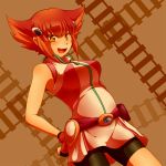  1girl breasts female kouzuki_anna kuromiya looking_at_viewer open_mouth red_hair redhead smile solo yellow_eyes yu-gi-oh! yuu-gi-ou yuu-gi-ou_zexal 