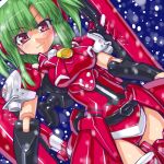  brown_eyes busou_shinki dd_(artist) doll_joints green_hair hishimiya_tsugaru snow solo tsugaru twintails 