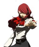  kirijou_mitsuru persona persona_3 pleated_skirt red_eyes red_hair school_uniform soejima_shigenori 