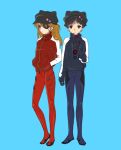  1girl animal_hat cat_hat evangelion:_3.0_you_can_(not)_redo eyepatch hands_in_pockets hat ikari_shinji jacket neon_genesis_evangelion orange_hair plugsuit rebuild_of_evangelion shikinami_asuka_langley soryu_asuka_langley souryuu_asuka_langley track_jacket yagisu 