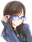  androgynous blue-framed_glasses copyright_request genderswap jpeg_artifacts kazeoto_kirito kirito kirito_(sao-ggo) sleeves_past_wrists sword_art_online 