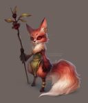  anthro ears female fox furry red_eyes staff tagme 