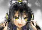  daible hair_rings headphones luo_tianyi solo vocaloid yellow_eyes 