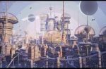  arsenixc building dome highres letterboxed no_humans original planet scenery science_fiction sky space_craft 