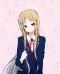  alternate_hairstyle blazer blonde_hair blue_eyes chuunibyou_demo_koi_ga_shitai! dekomori_sanae hairclip inumoto long_hair ribbon rough school_uniform smile solo very_long_hair 