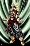  1boy aura blonde_hair bracelet broly dragon_ball dragon_ball_z dragonball_z jewelry long_hair male muscle necklace no_pupils ogapiyo open_mouth solo spiked_hair spiky_hair super_saiyan 