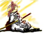  bare_shoulder fairy_tail ikaruga_(fairy_tail) japanese_clothes pink_hair platform_sandals sandals 