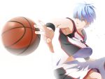  backlighting basketball basketball_uniform blue_eyes blue_hair kuroko_no_basuke kuroko_tetsuya seishun_arinko solo sportswear 